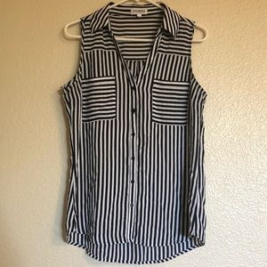 Express Sleeveless Striped Blouse Medium